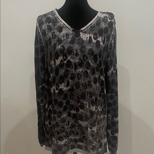Elegant Black and Gray Women's sweater xl